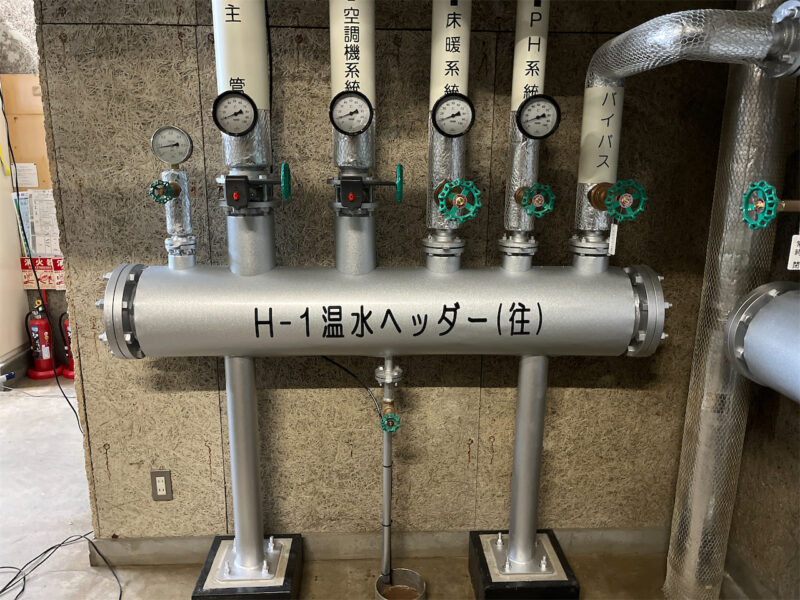 更新 機械室 温水ヘッダー(往)